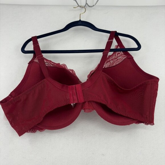 Auden Push Up Plunge Bra Size 46DDD Rad Coverage Underwire Floral Lace Overlay - Picture 5 of 10